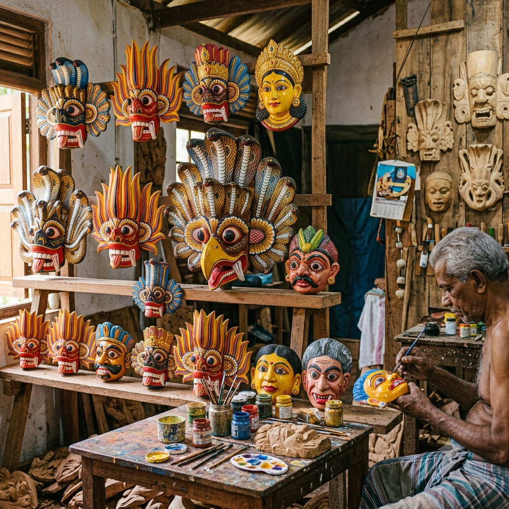 Raksha Masks: Guardians of Sri Lankan Folk Art