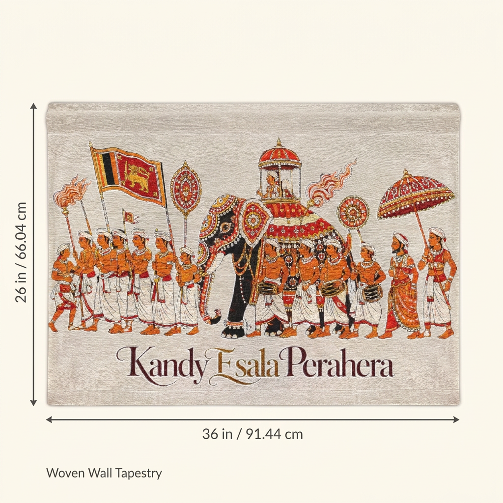 Kandy Esala Perahera Woven Wall Tapestry | Sri Lankan Gift