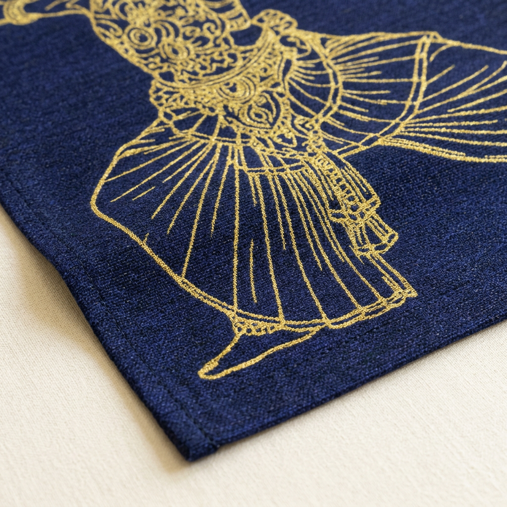 Sri Lanka Gold-Line Dancer Woven Wall Tapestry | Heritage Gift