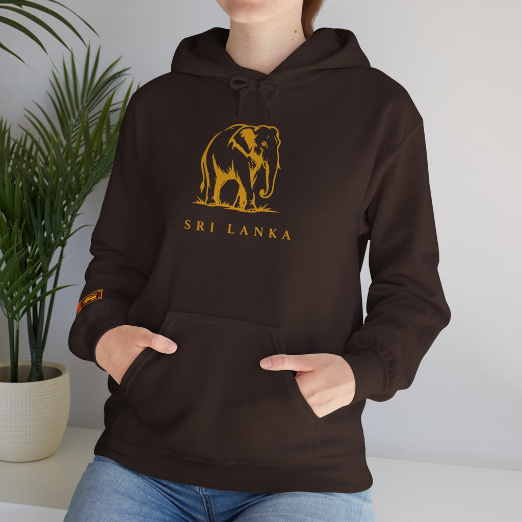Sri Lanka Elephant Unisex Hoodie Gold Heritage Design