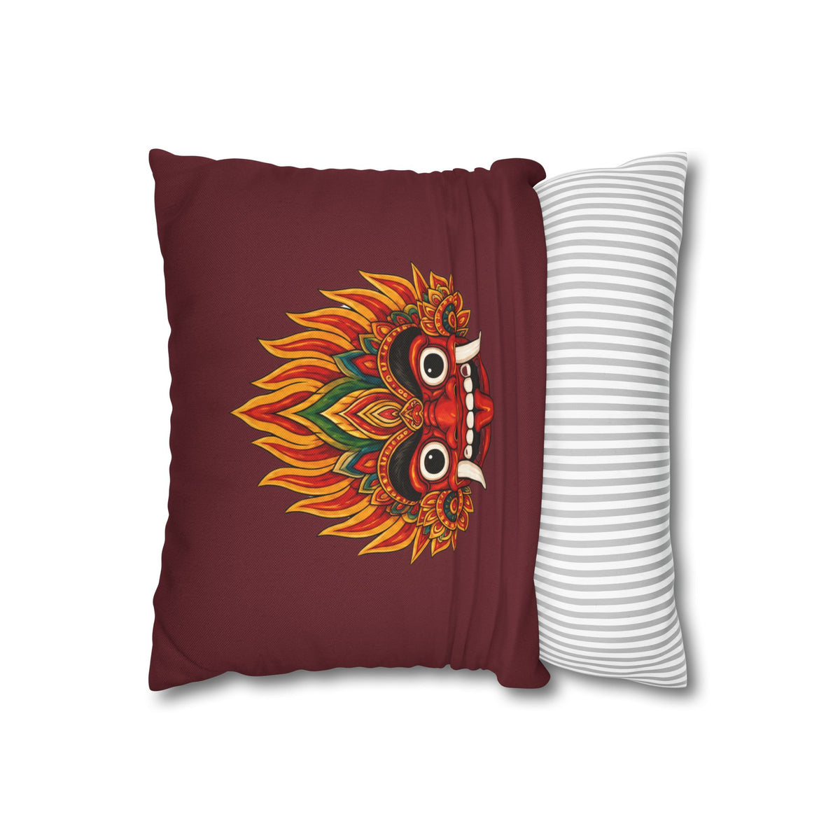 Raksha Guardian Cushion Cover  Sri Lankan Devil Dance Mask