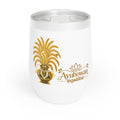 Ayubowan Wine Tumbler Sri Lankan Gold Punkalasa Blessing White Stemless Insulated Cup