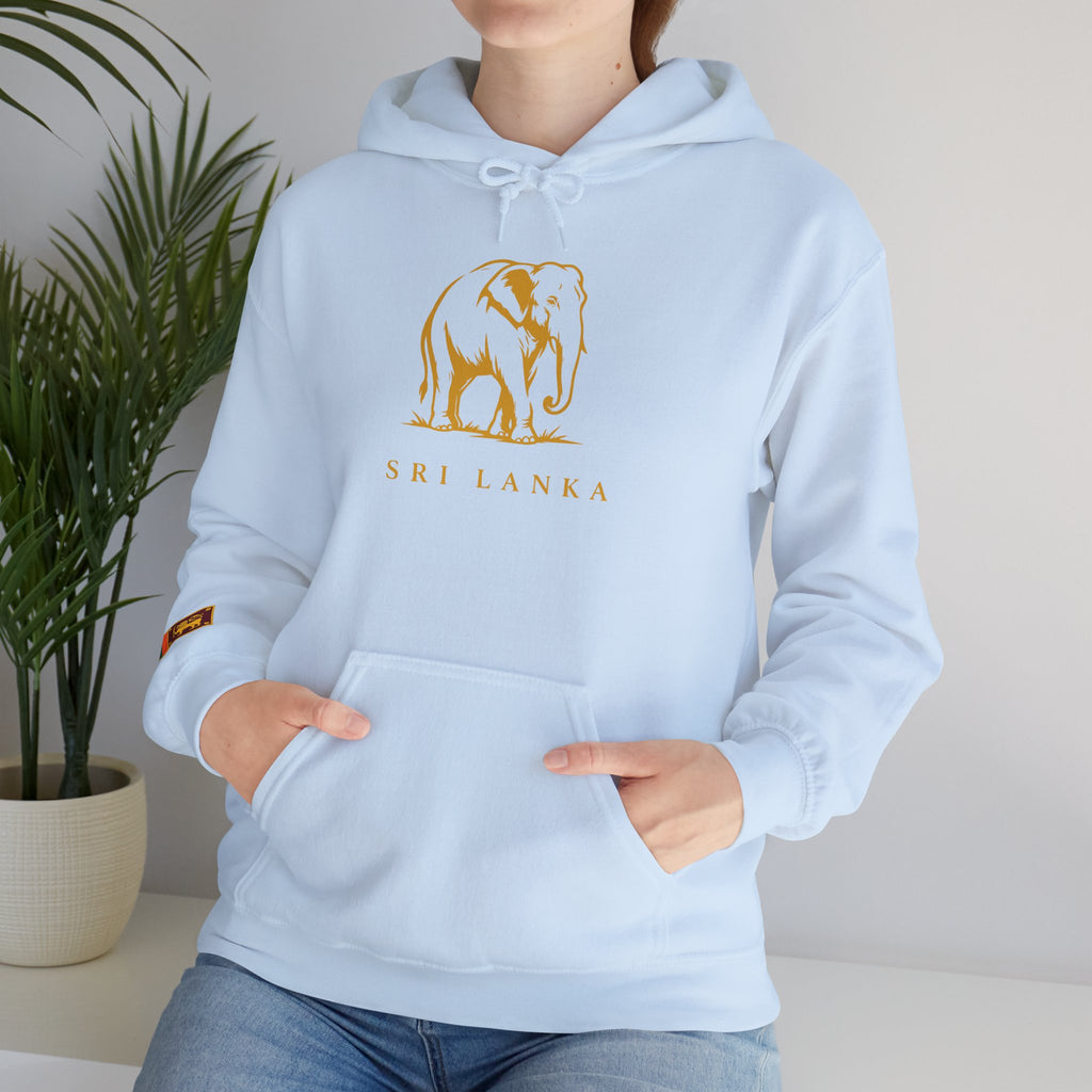 Sri Lanka Elephant Unisex Hoodie Gold Heritage Design