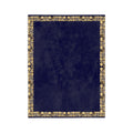 Navy & Gold Ornate Border Velveteen Microfiber Blanket