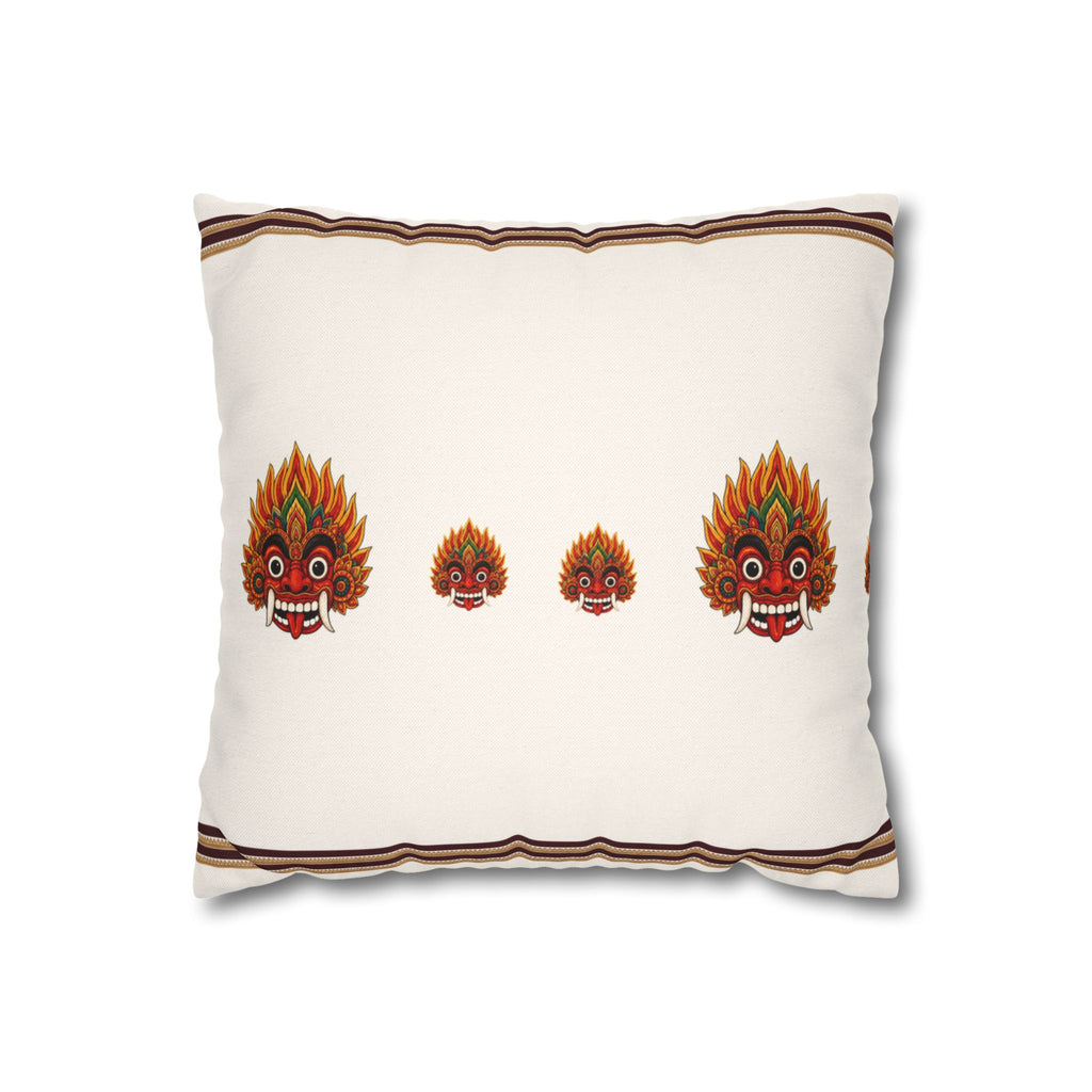 Raksha Mask Cushion Cover Sri Lankan Devil Dance Decorative Throw Pillow