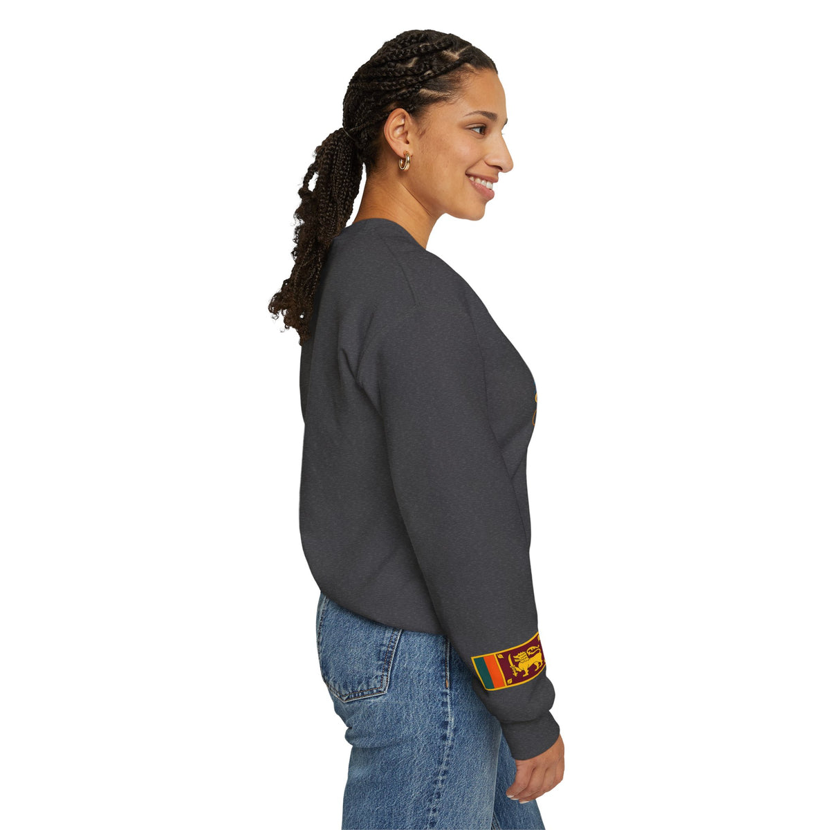 Sri Lanka Surf Crewneck Sweatshirt - Watercolor Stilt Fisherman Graphic