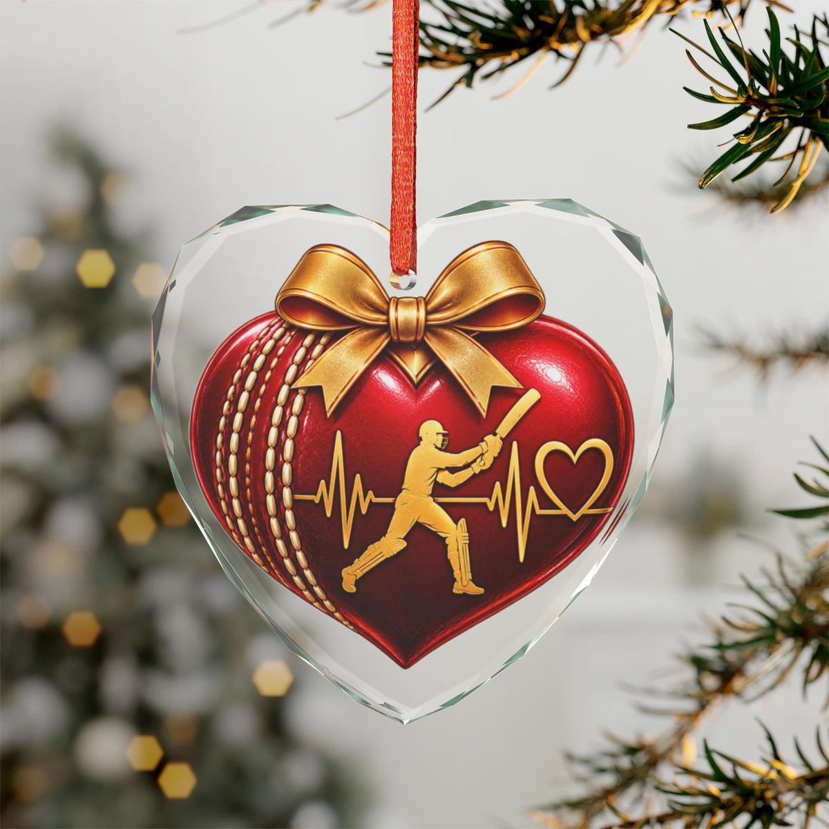 Merry Cricket Christmas Glass Ornament | Cricket Fan Gift