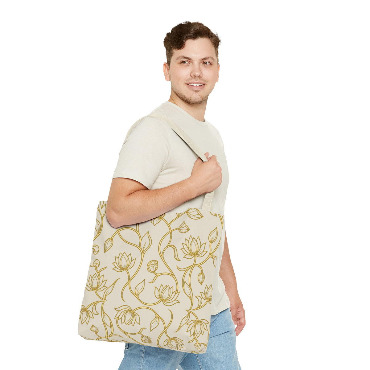 Ceylon Lotus Tote Bag Sri Lankan Temple Flower Canvas Shopper