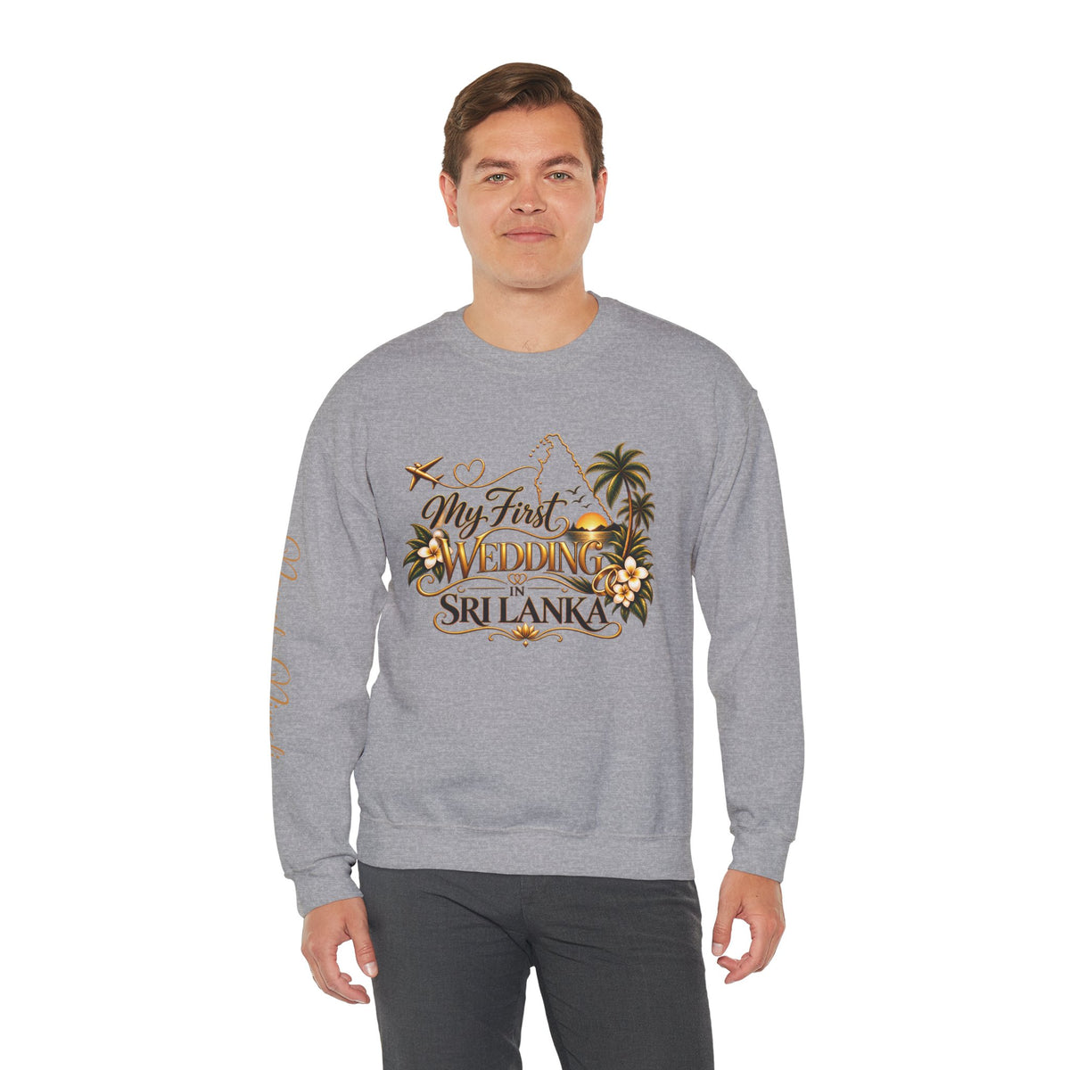 Personalized Sri Lanka Wedding Sweatshirt | Name on Right Sleeve