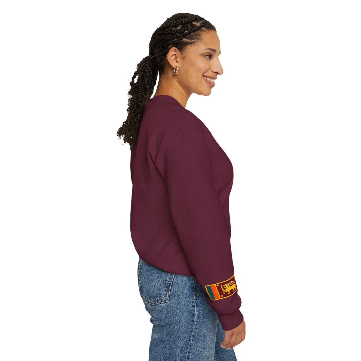 Sri Lanka Surf Crewneck Sweatshirt - Watercolor Stilt Fisherman Graphic