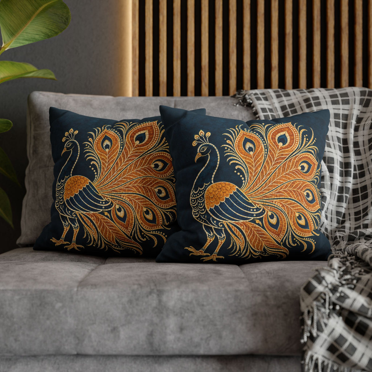 Peacock Batik Cushion Cover Sri Lankan Gift Pillowcase