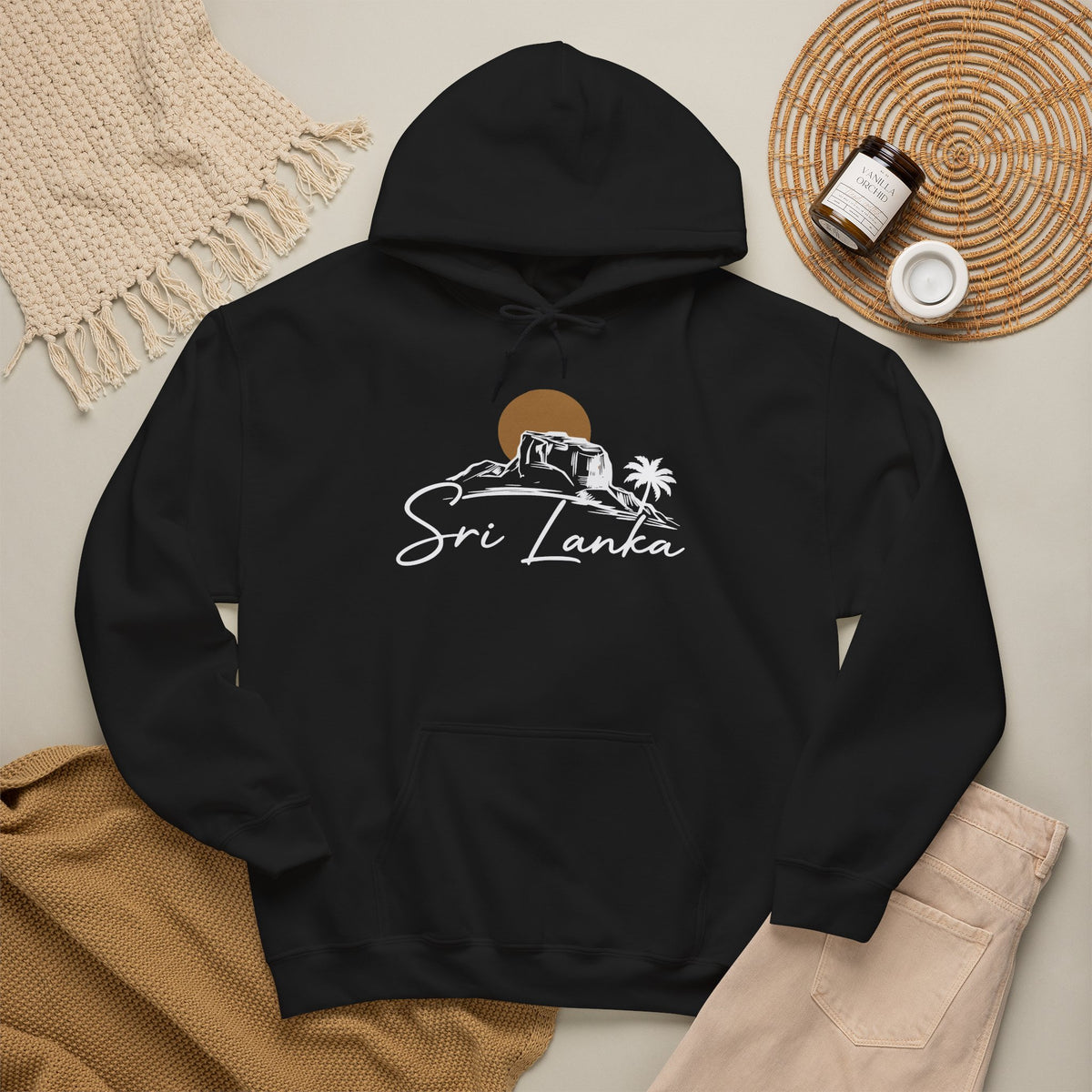 Sri Lanka Sunset Unisex Hoodie Palm Tree Beach Sweatshirt