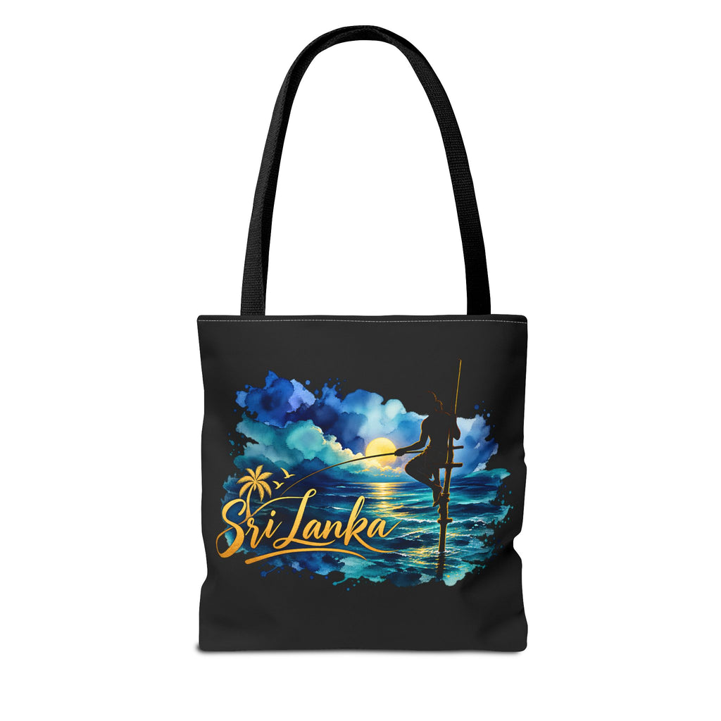 Sri Lanka Stilt Fisherman Tote Bag Island Dusk Beach Bag