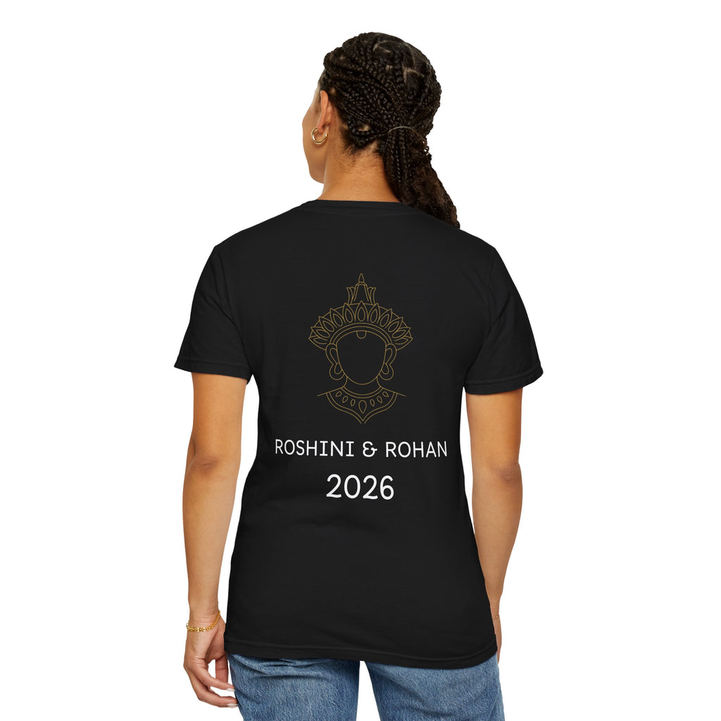 Sri Lanka Destination Wedding T-Shirt — "First Wedding Sri Lanka" Couple Tee (Roshini & Rohan 2026)