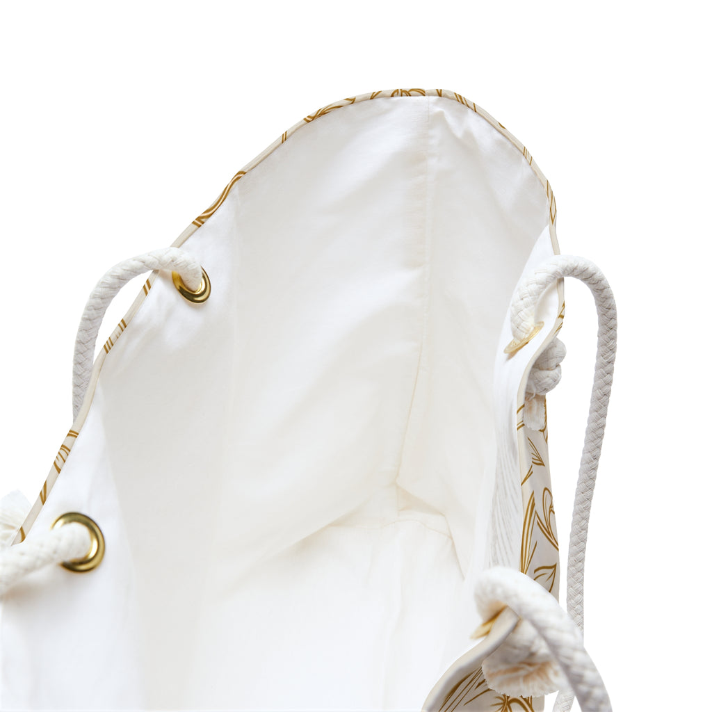 Ceylon Lotus Weekender Bag Sri Lankan Temple Flower Gold Botanical Travel Tote