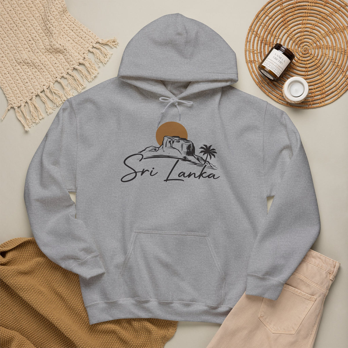 Sri Lanka Sunset Unisex Hoodie Palm Tree Beach Sweatshirt