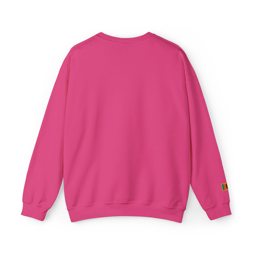 Embroideredlion face srilanka flag Minimal Palm Crest Sweatshirt — Small Tropical Logo Crewneck