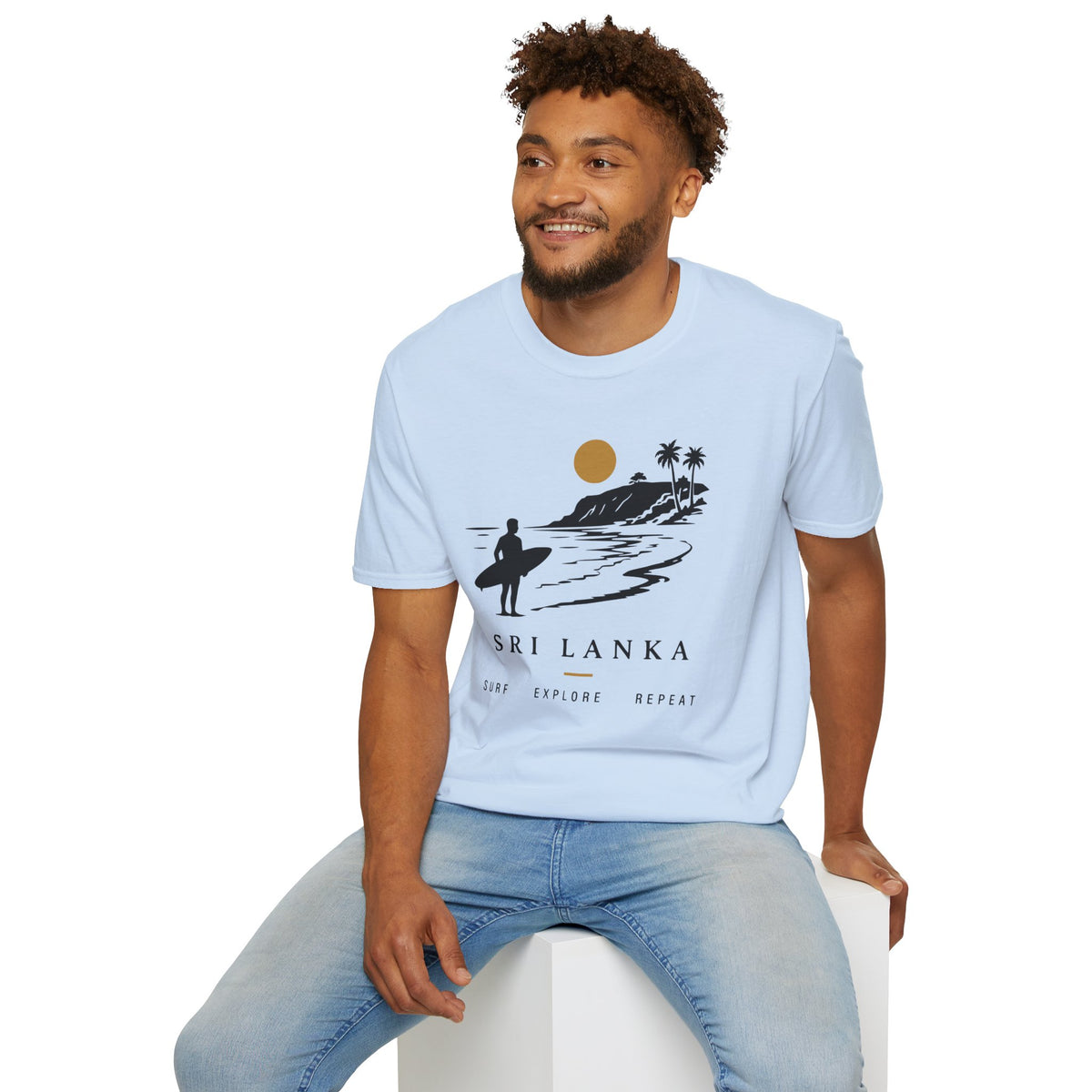 Sri Lanka Surf  Unisex T-Shirt  Surf Explore Repeat Beach Tee