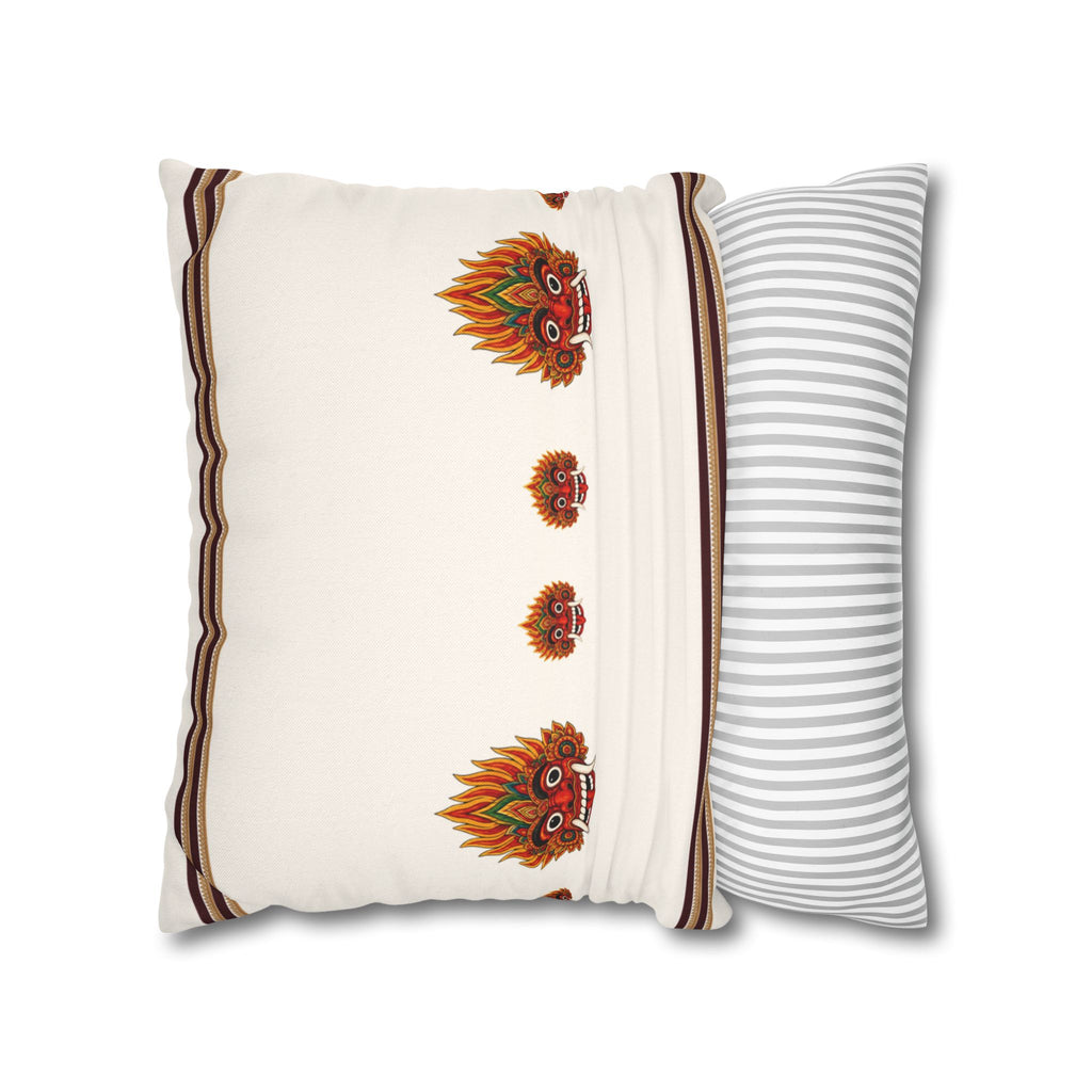 Raksha Mask Cushion Cover Sri Lankan Devil Dance Decorative Throw Pillow