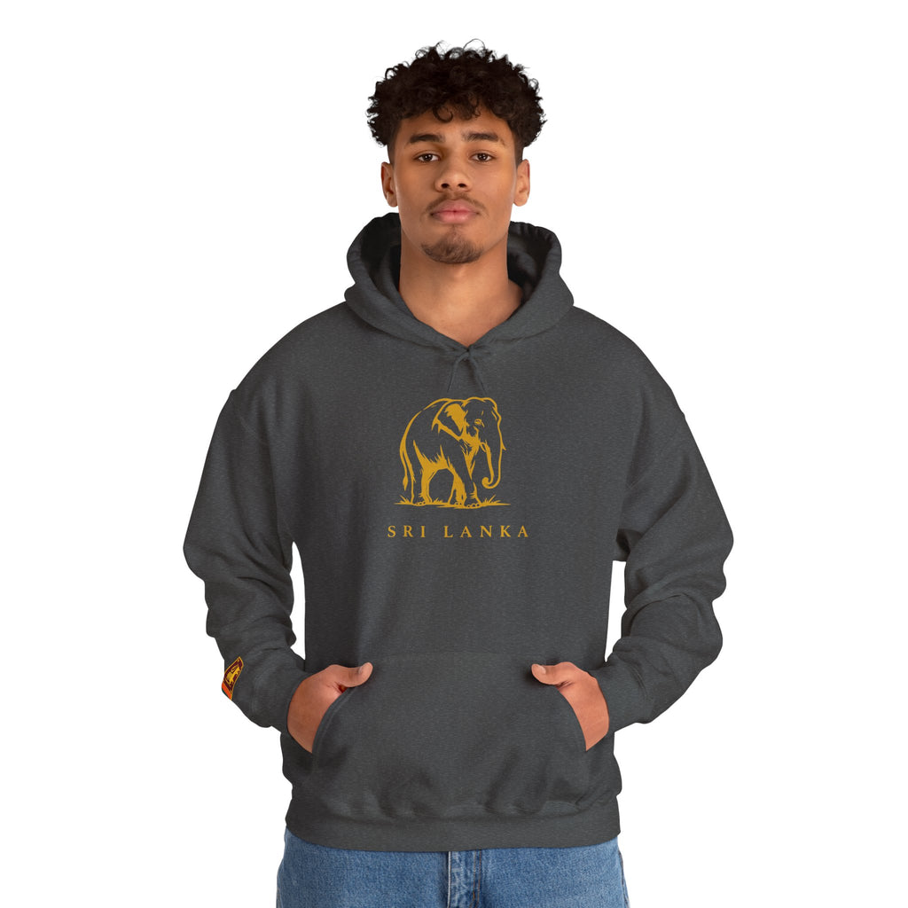 Sri Lanka Elephant Unisex Hoodie Gold Heritage Design