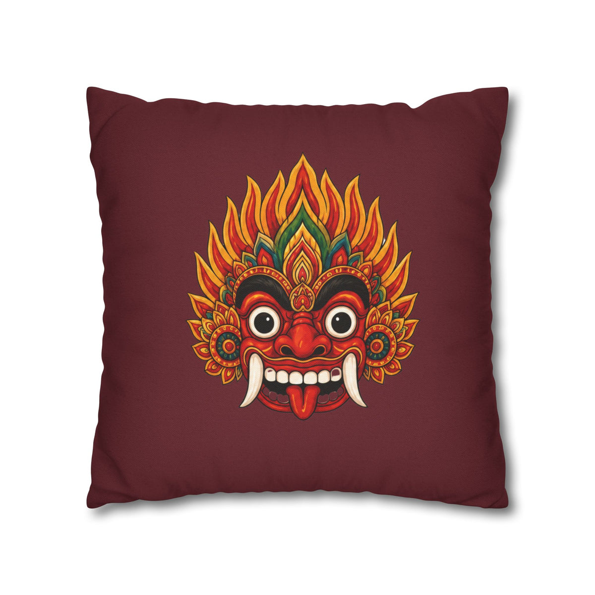 Raksha Guardian Cushion Cover  Sri Lankan Devil Dance Mask