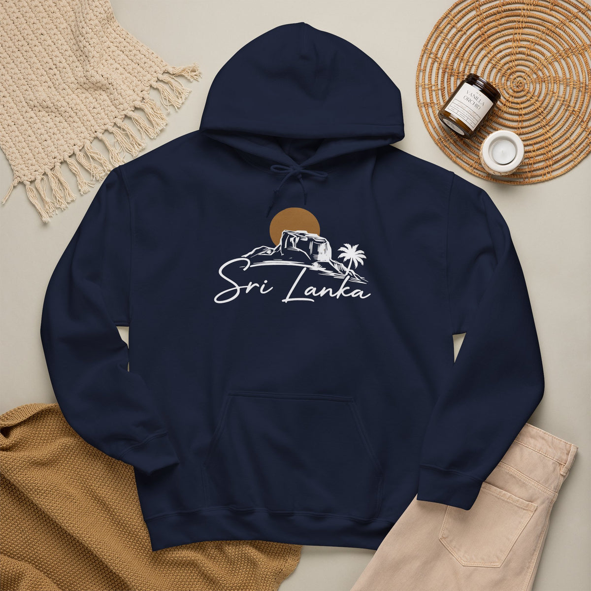 Sri Lanka Sunset Unisex Hoodie Palm Tree Beach Sweatshirt