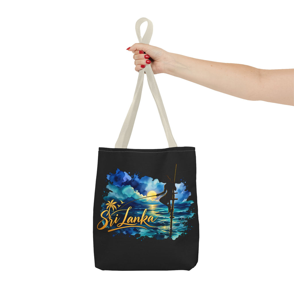 Sri Lanka Stilt Fisherman Tote Bag Island Dusk Beach Bag