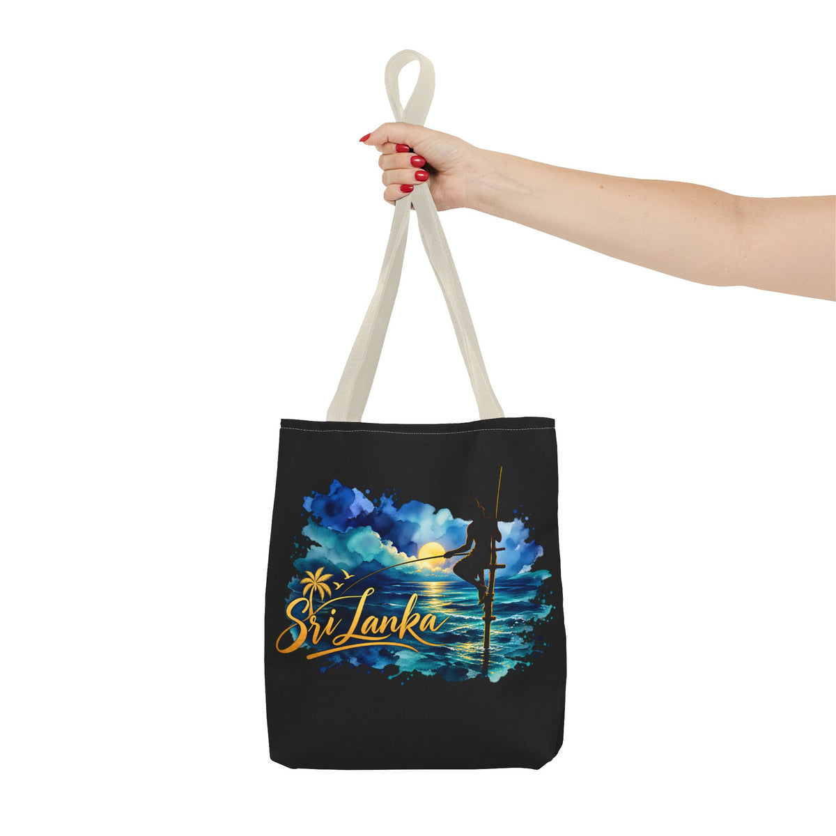Sri Lanka Stilt Fisherman Tote Bag Island Dusk Beach Bag