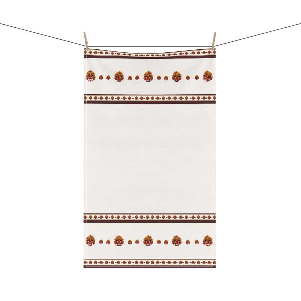 Raksha Mask Border Tea Towel Sri Lankan Devil Dance Face Cream Heritage Kitchen Dish Towel