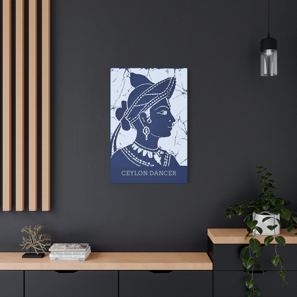 Ceylon Dancer Matte Canvas Wall Art Sri Lankan Batik Heritage Print