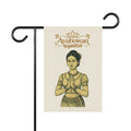 Ayubowan Welcome Garden Flag Sri Lankan Greeting Woman Gold Lotus Outdoor Banner