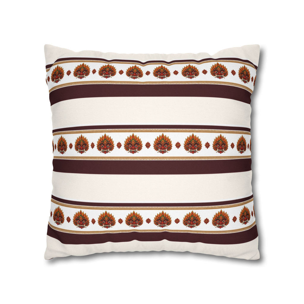 Raksha Stripe Cushion Cover Sri Lankan Devil Dance Repeat Pattern Throw Pillow