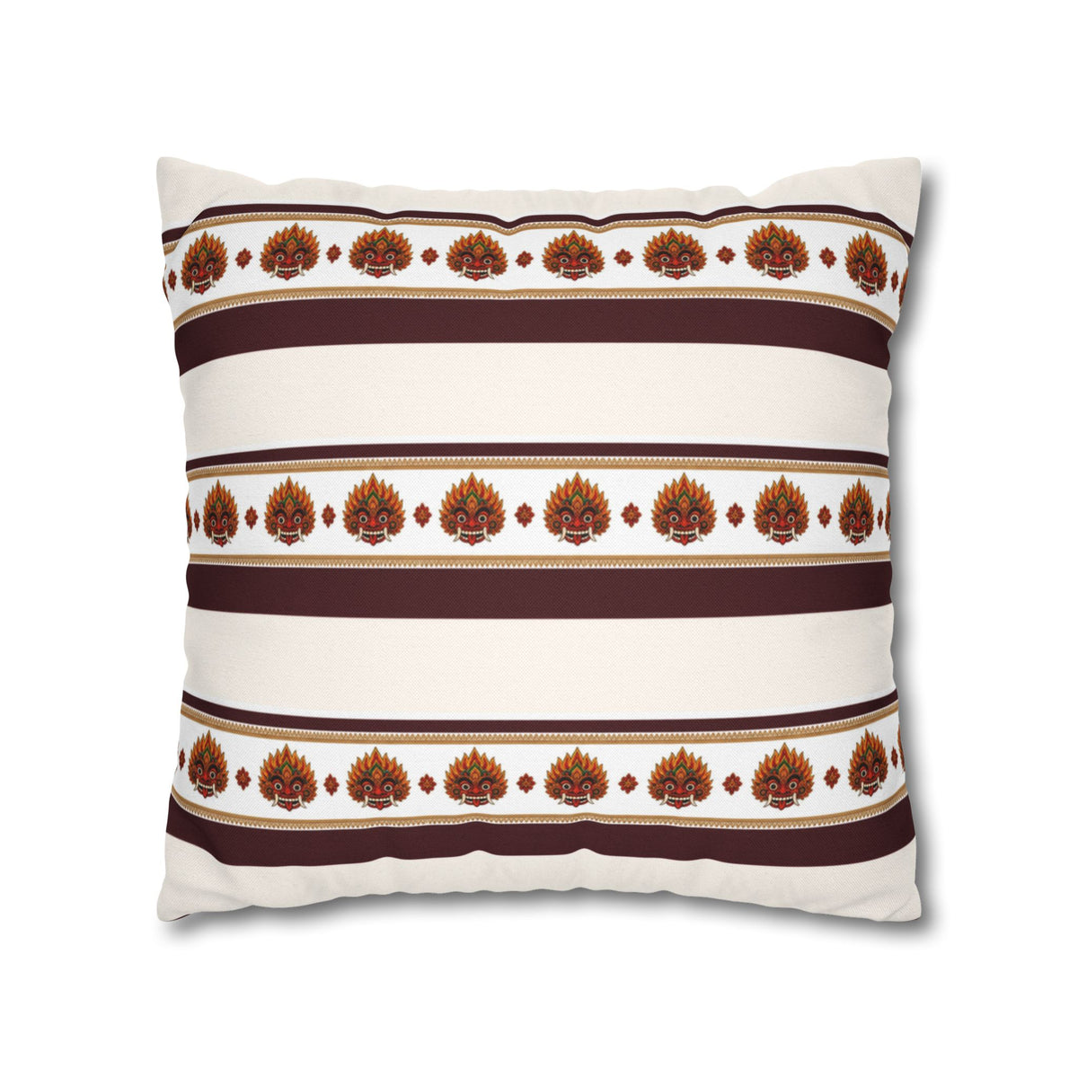 Raksha Stripe Cushion Cover Sri Lankan Devil Dance Repeat Pattern Throw Pillow