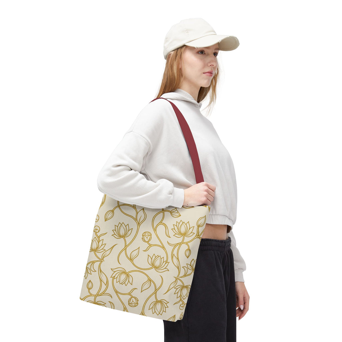 Ceylon Lotus Tote Bag Sri Lankan Temple Flower Canvas Shopper