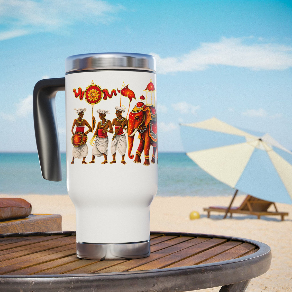 Sri Lanka Elephant Procession Travel Mug | 14oz Stainless Steel