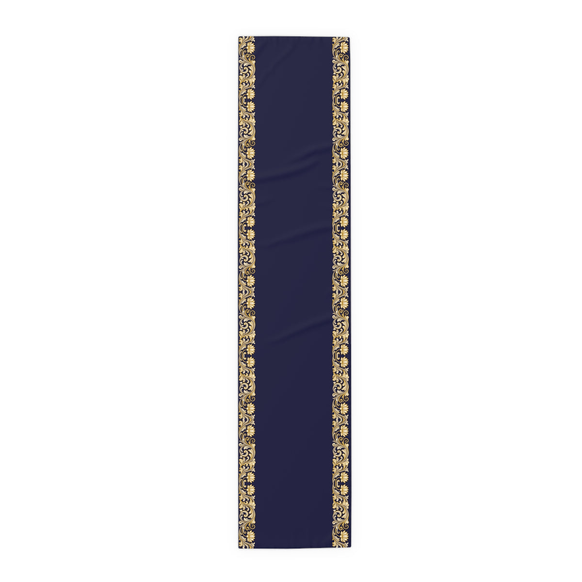Navy & Gold Baroque Table Runner | Elegant Dining Décor