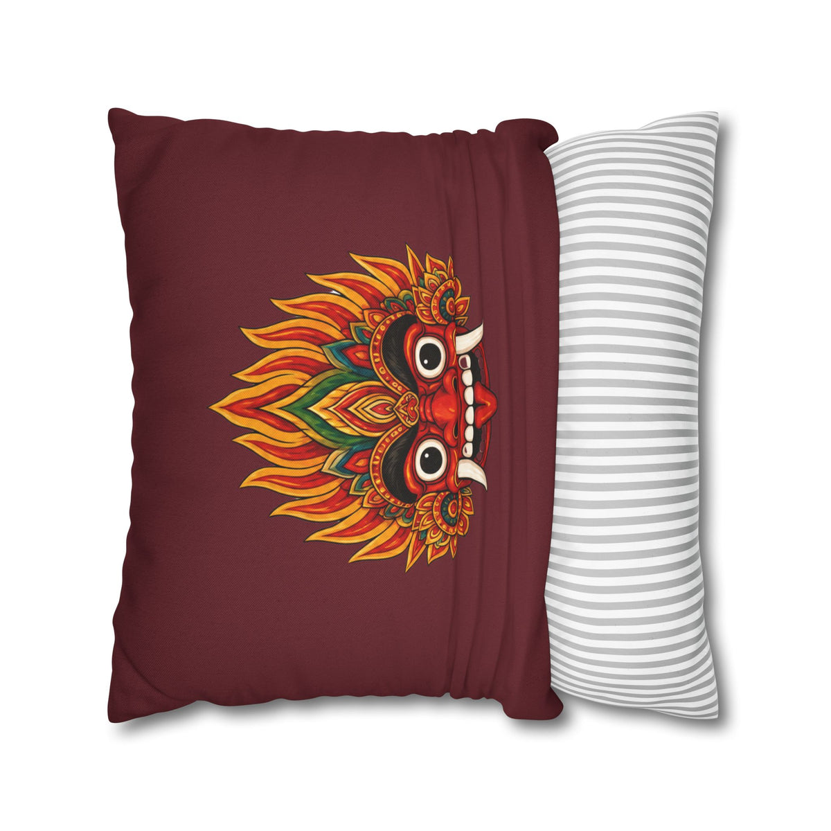 Raksha Guardian Cushion Cover  Sri Lankan Devil Dance Mask