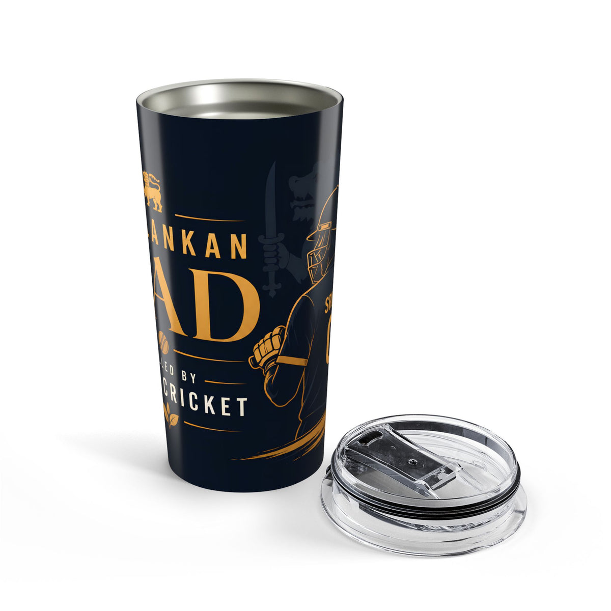 Sri Lanka Cricket Dad Tumbler 20oz | Black & Gold Batsman
