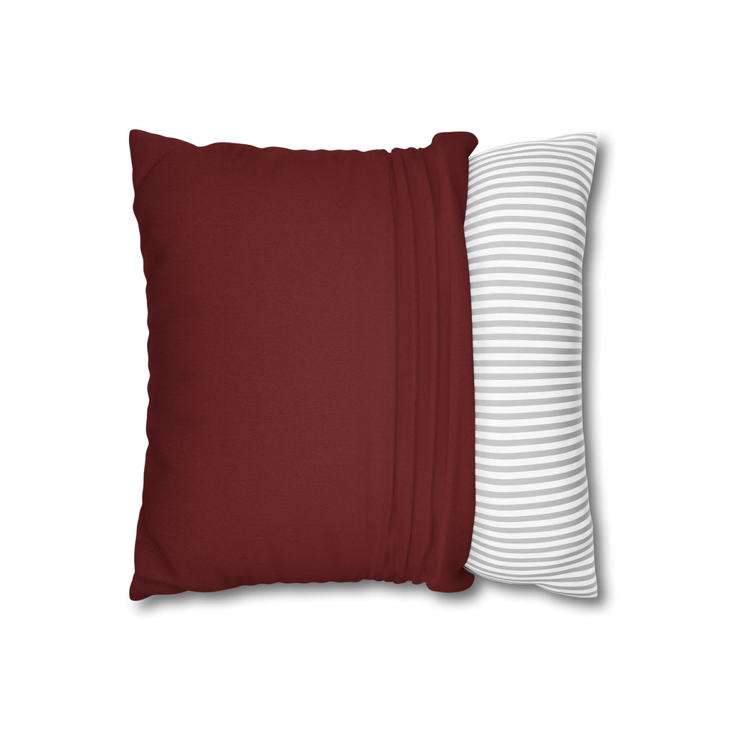 Ayubowan Mask Cushion Cover Maroon Sri Lankan Gift Pillowcase
