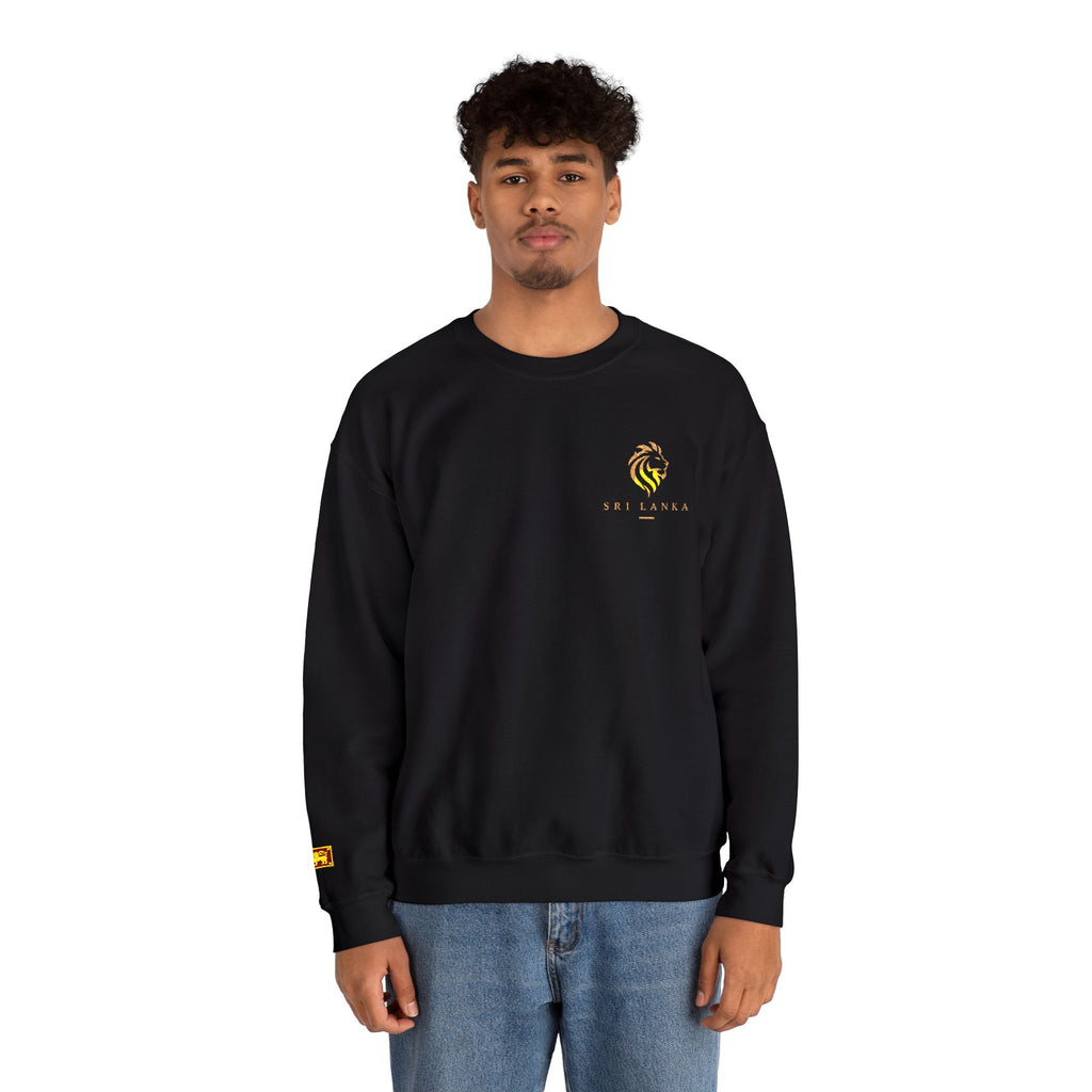 Embroideredlion face srilanka flag Minimal Palm Crest Sweatshirt — Small Tropical Logo Crewneck
