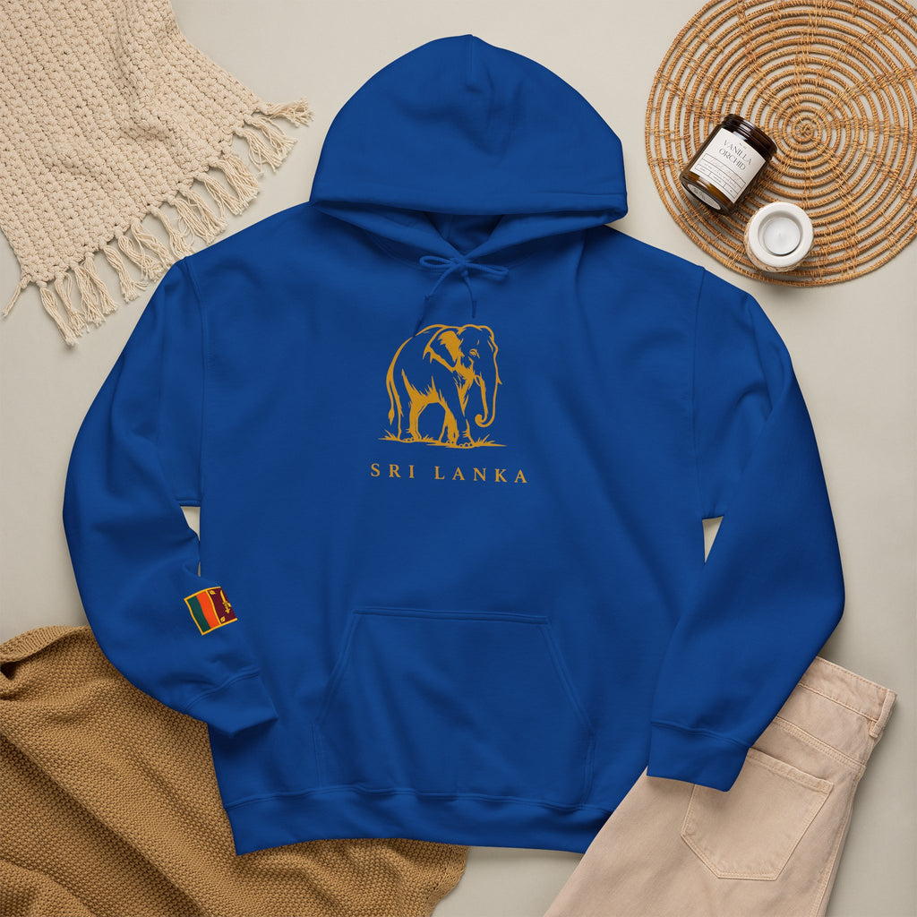 Sri Lanka Elephant Unisex Hoodie Gold Heritage Design