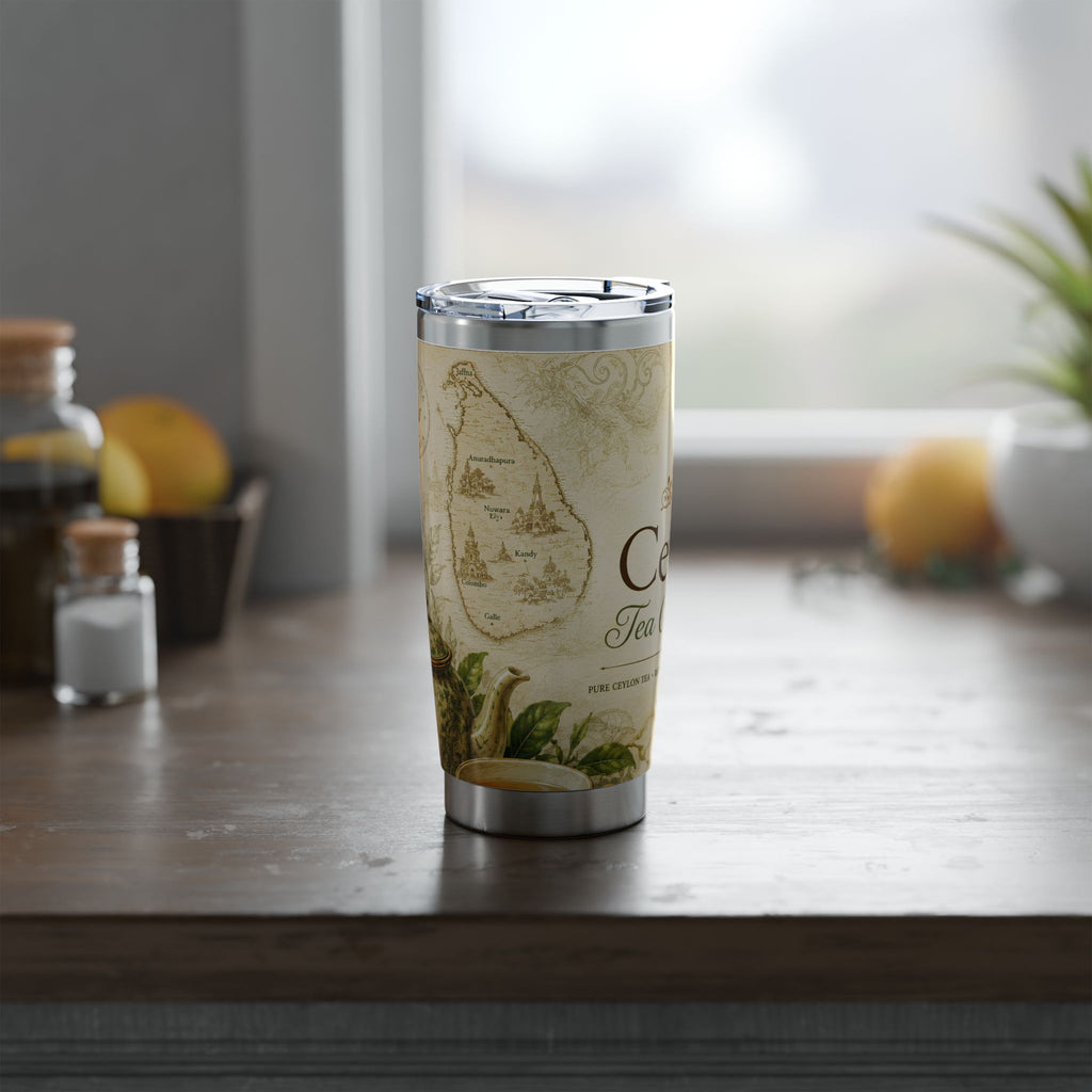 Ceylon Tea Collection Tumbler | Vintage Tea Label 20oz Travel Cup
