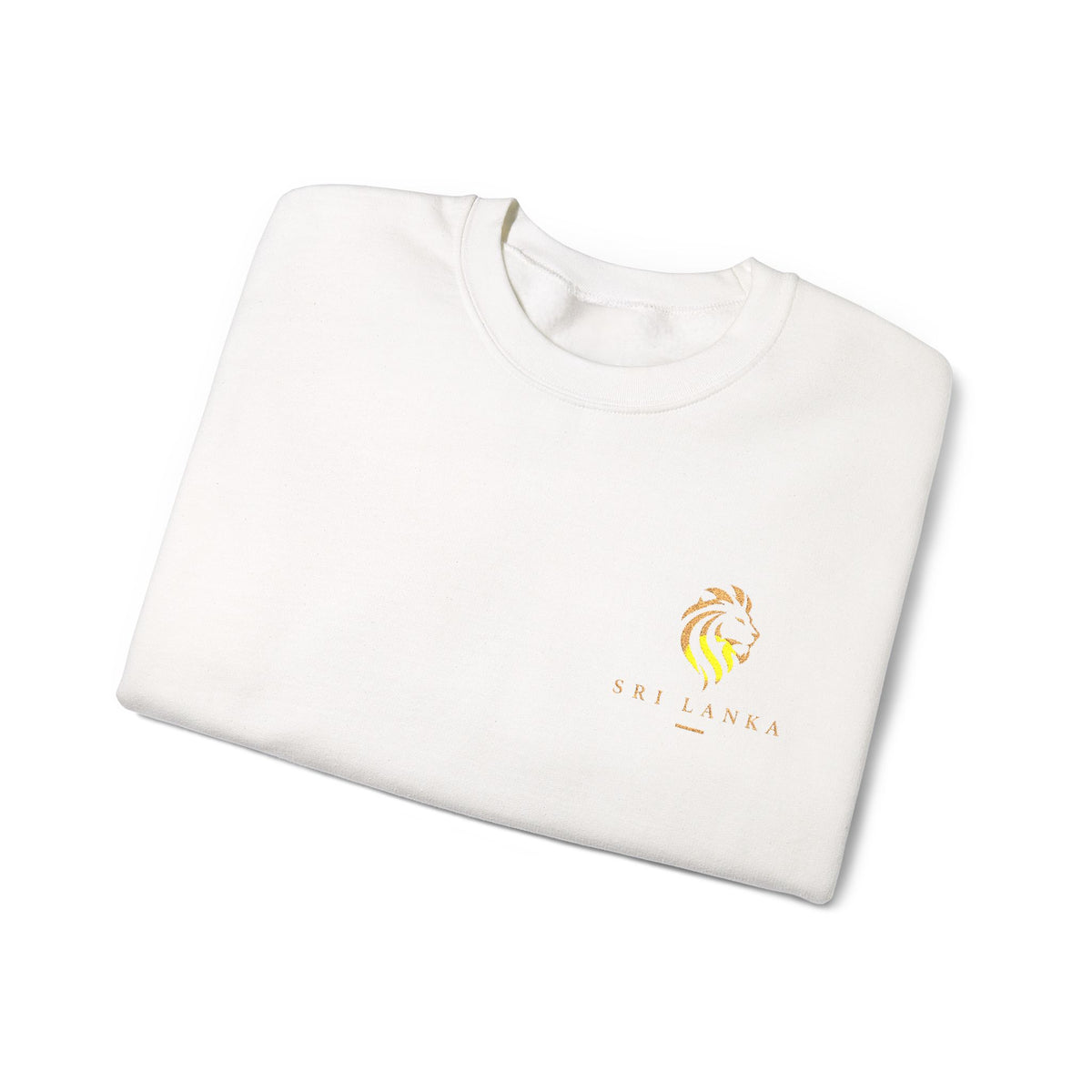 Embroideredlion face srilanka flag Minimal Palm Crest Sweatshirt — Small Tropical Logo Crewneck