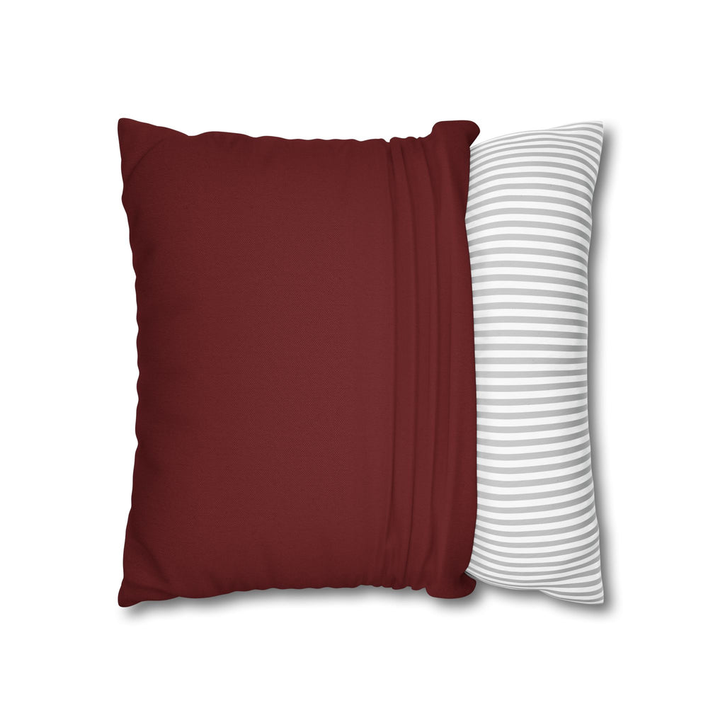 Ayubowan Mask Cushion Cover Maroon Sri Lankan Gift Pillowcase