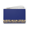 Gold Baroque Border Clutch Bag | Navy Floral Scroll Wristlet