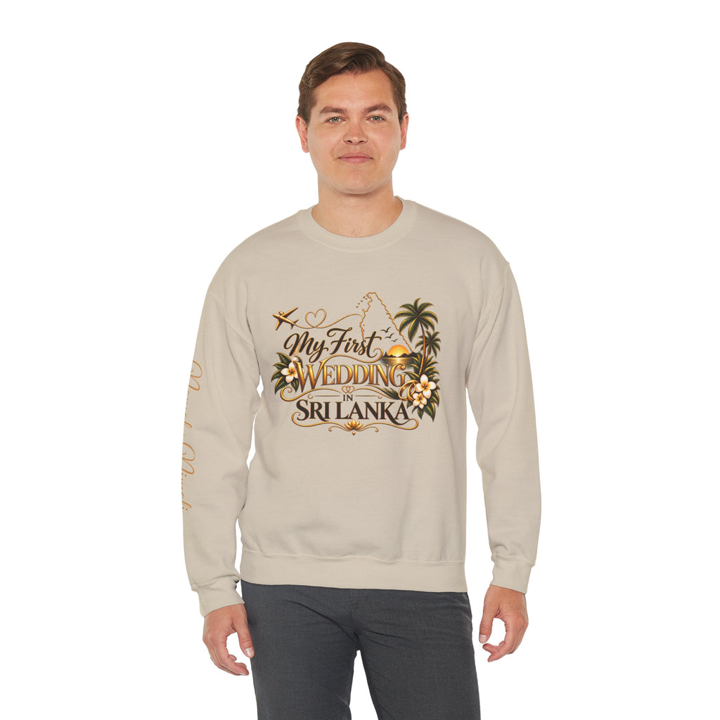 Personalized Sri Lanka Wedding Sweatshirt | Name on Right Sleeve