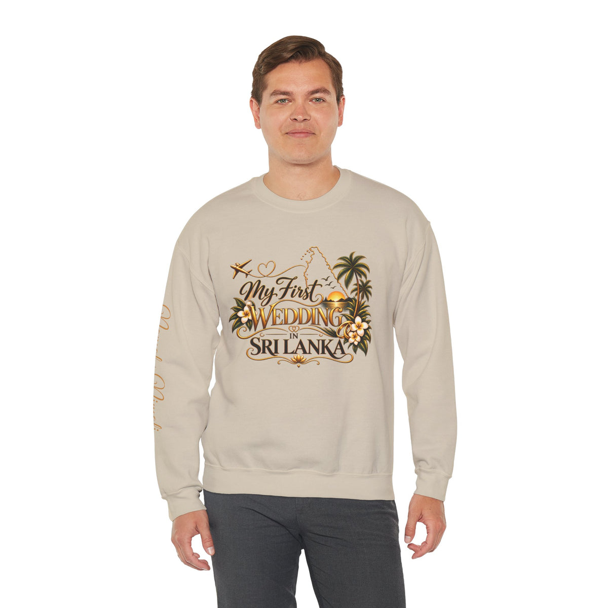 Personalized Sri Lanka Wedding Sweatshirt | Name on Right Sleeve