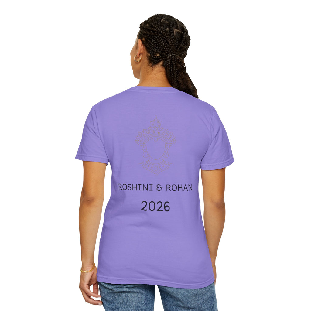 Sri Lanka Destination Wedding T-Shirt — "First Wedding Sri Lanka" Couple Tee (Roshini & Rohan 2026)