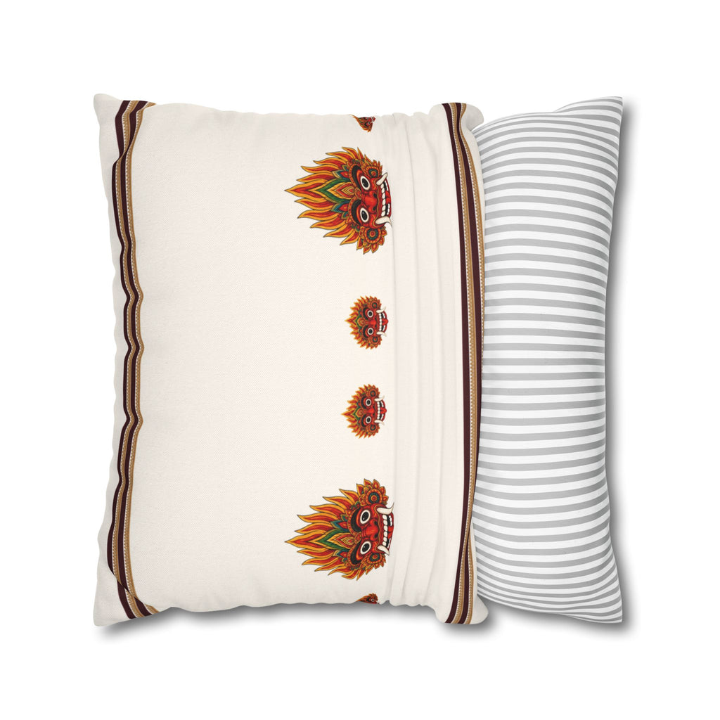 Raksha Mask Cushion Cover Sri Lankan Devil Dance Decorative Throw Pillow