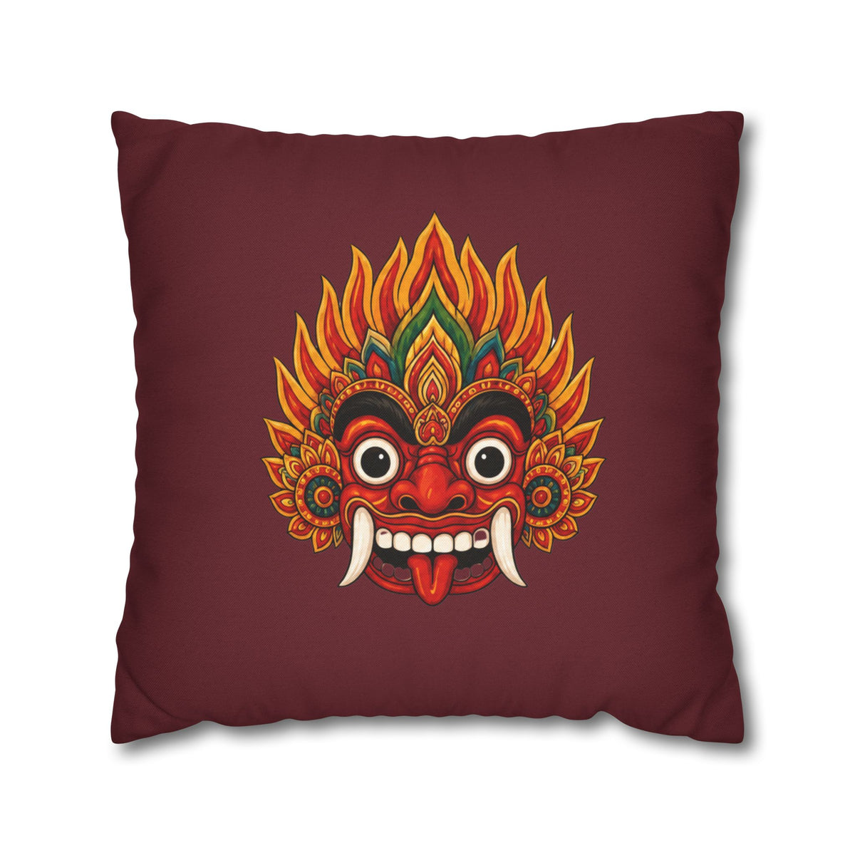 Raksha Guardian Cushion Cover  Sri Lankan Devil Dance Mask